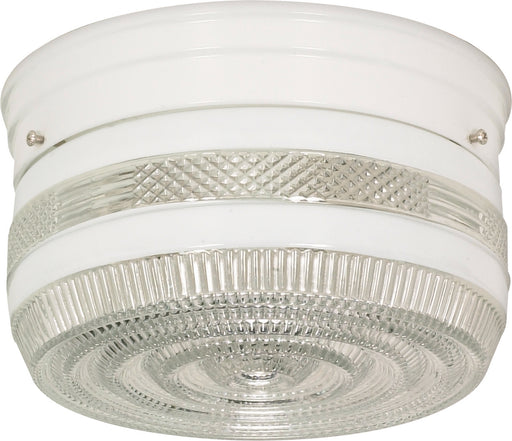 Two Light Flush Mount White