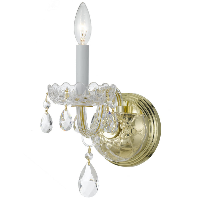 Crystorama - 1031-PB-CL-MWP - One Light Wall Mount - Traditional Crystal - Polished Brass