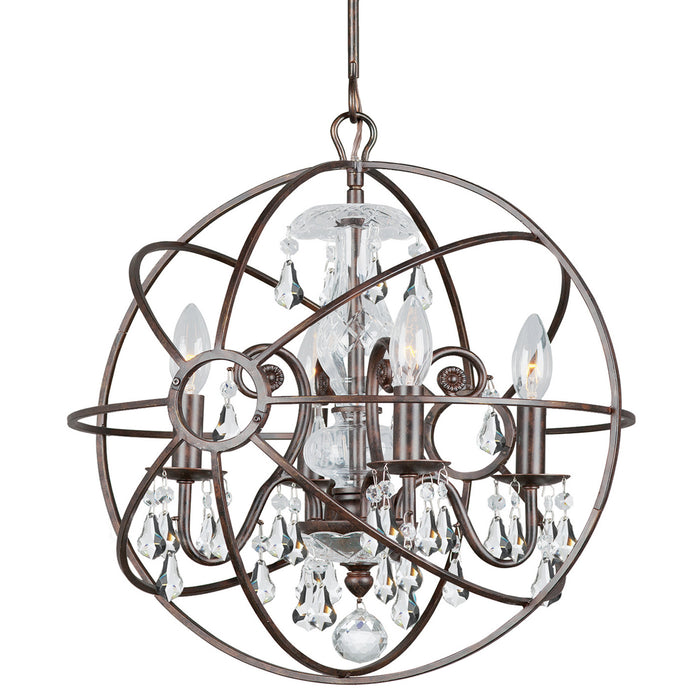 Crystorama - 9025-EB-CL-S - Four Light Mini Chandelier - Solaris - English Bronze