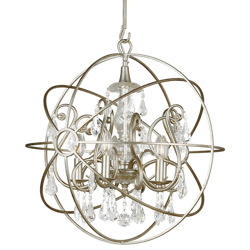 Crystorama - 9026-OS-CL-S - Five Light Chandelier - Solaris - Olde Silver