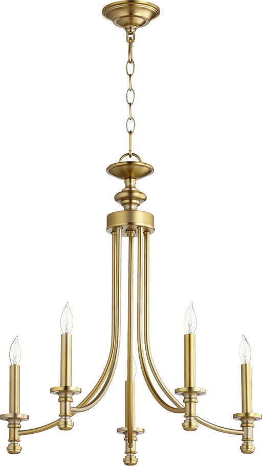 Quorum - 6022-5-80 - Five Light Chandelier - Rossington - Aged Brass