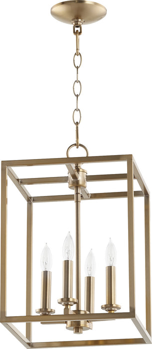 Quorum - 6731-4-80 - Four Light Entry Pendant - Aged Brass