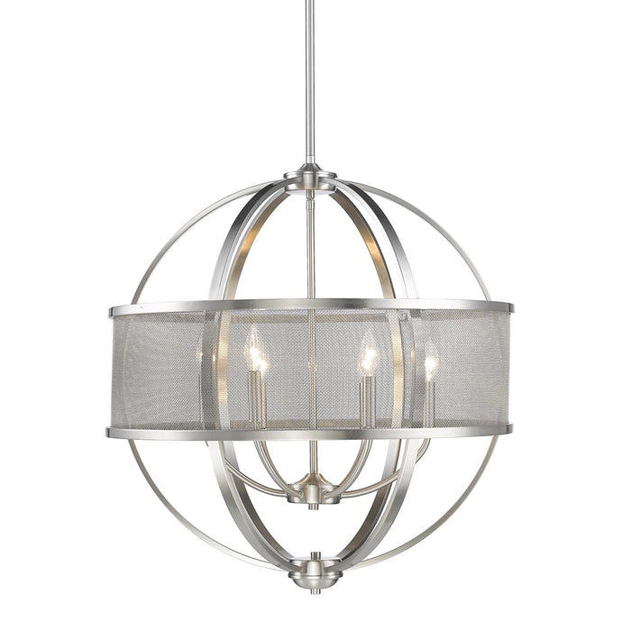 Golden - 3167-6 PW-PW - Six Light Chandelier - Colson - Pewter
