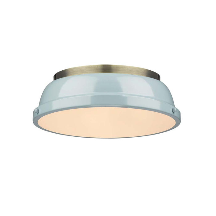 Golden - 3602-14 AB-SF - Two Light Flush Mount - Duncan - Aged Brass