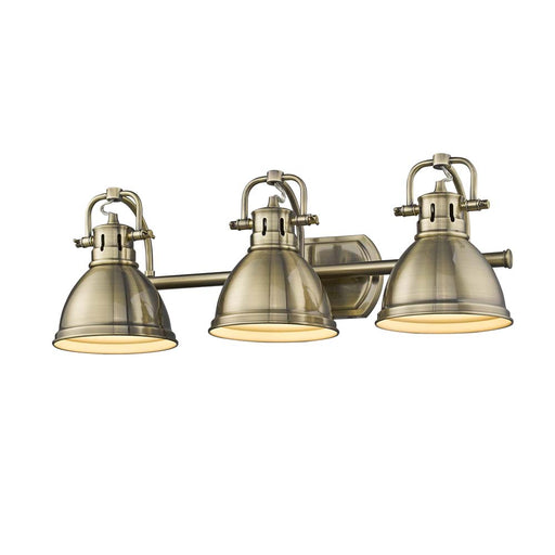 Golden - 3602-BA3 AB-AB - Three Light Bath Vanity - Duncan - Aged Brass