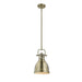 Golden - 3604-S AB-AB - One Light Pendant - Duncan - Aged Brass
