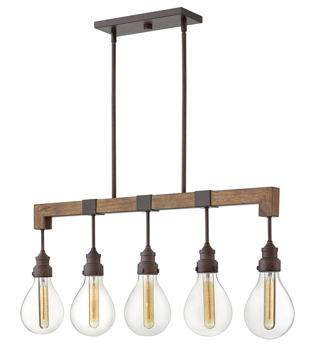 Hinkley - 3266IN - Five Light Linear Chandelier - Denton - Industrial Iron