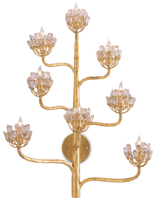 Currey and Company - 5000-0058 - Eight Light Wall Sconce - Marjorie Skouras - Dark Gold Leaf