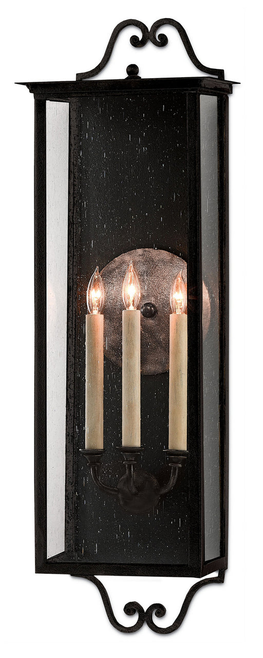 Currey and Company - 5500-0007 - Three Light Outdoor Wall Sconce - Giatti - Midnight