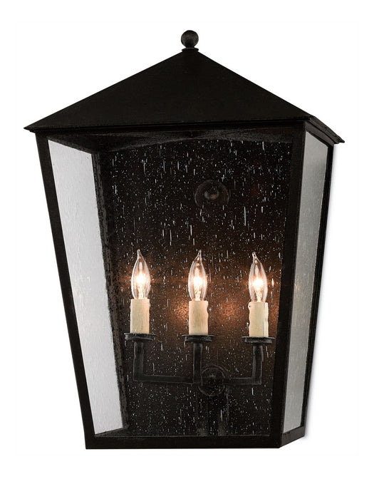 Currey and Company - 5500-0010 - Three Light Outdoor Wall Sconce - Bening - Midnight