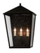 Currey and Company - 5500-0010 - Three Light Outdoor Wall Sconce - Bening - Midnight