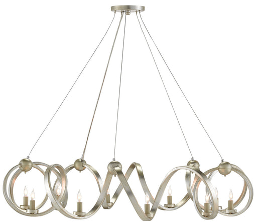 Currey and Company - 9000-0059 - Ten Light Chandelier - Ringmaster - Silver Leaf