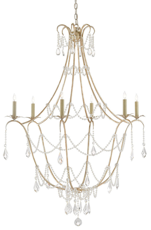 Currey and Company - 9000-0067 - Six Light Chandelier - Lillian August - Silver Granello