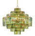 Currey and Company - 9000-0148 - Eight Light Chandelier - Sommelier - Dark Gold Leaf/Green