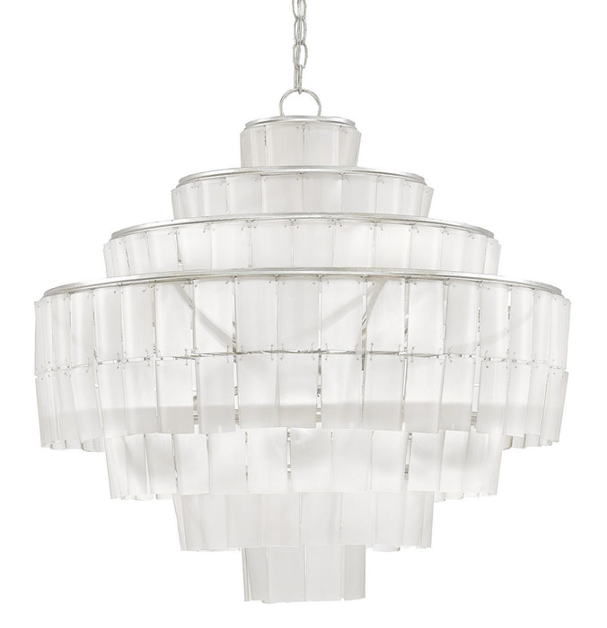 Currey and Company - 9000-0160 - Eight Light Chandelier - Sommelier Blanc - Silver Leaf/Opaque White