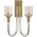 Visual Comfort - KW 2404CRB/AB - Two Light Wall Sconce - Reverie - Clear Ribbed Glass and Brass