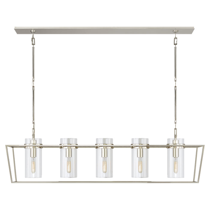 Visual Comfort - S 5177PN-CG - Five Light Linear Pendant - Presidio - Polished Nickel