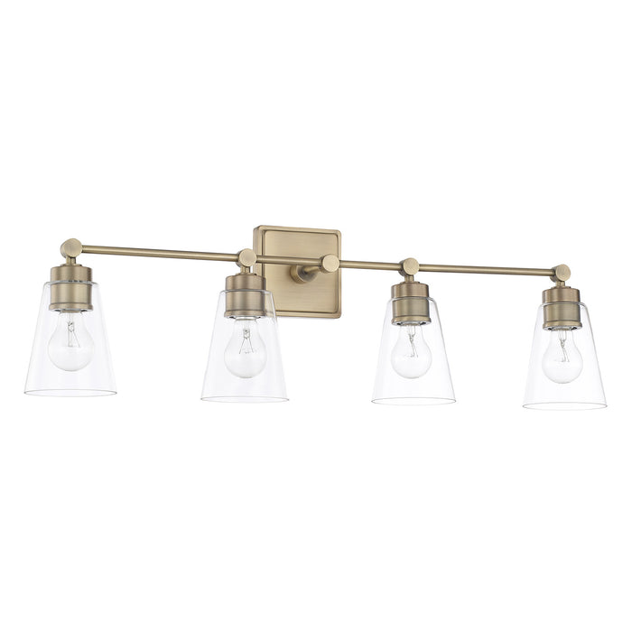 Capital Lighting - 121841AD-432 - Four Light Vanity - Independent - Aged Brass