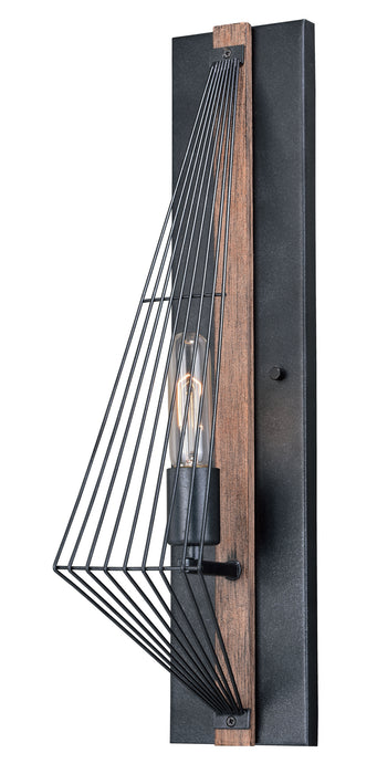 Vaxcel - W0252 - One Light Wall Sconce - Dearborn - Black Iron/Burnished Oak