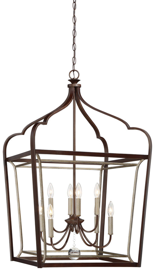 Minka-Lavery - 4349-593 - Eight Light Foyer Pendant - Astrapia - Dark Rubbed Sienna With Aged S