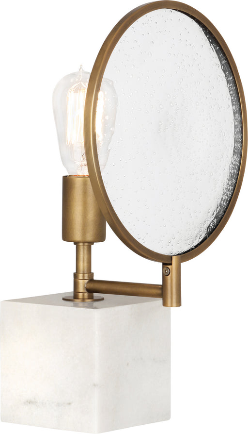 Robert Abbey - 1526 - One Light Accent Lamp - Fineas - Alabaster Stone Base/Aged Brass