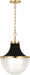Robert Abbey - 3391 - One Light Pendant - Brighton - Modern Brass w/ Matte Black Shade Hood