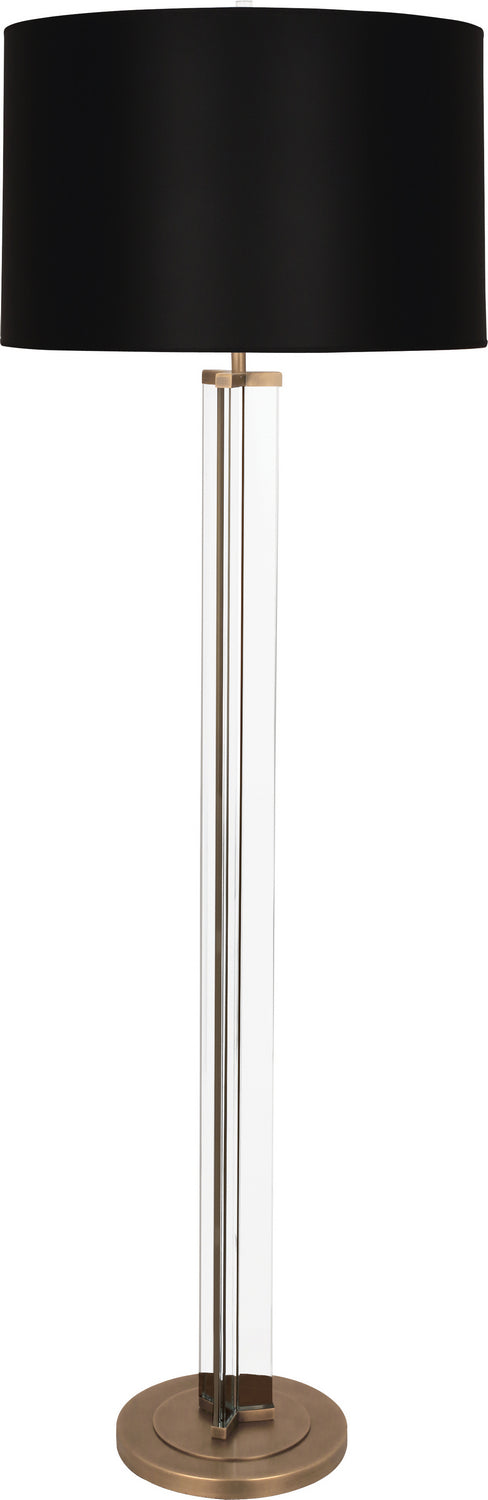 Robert Abbey - 473B - One Light Floor Lamp - Fineas - Clear Glass/Aged Brass