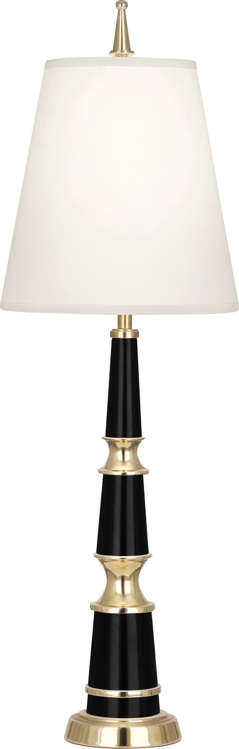 Robert Abbey - B900X - One Light Accent Lamp - Jonathan Adler Versailles - Black Lacquered Paint w/ Modern Brass