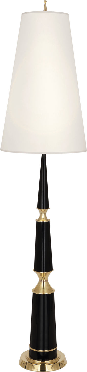 Robert Abbey - B902X - One Light Floor Lamp - Jonathan Adler Versailles - Black Lacquered Paint w/ Modern Brass
