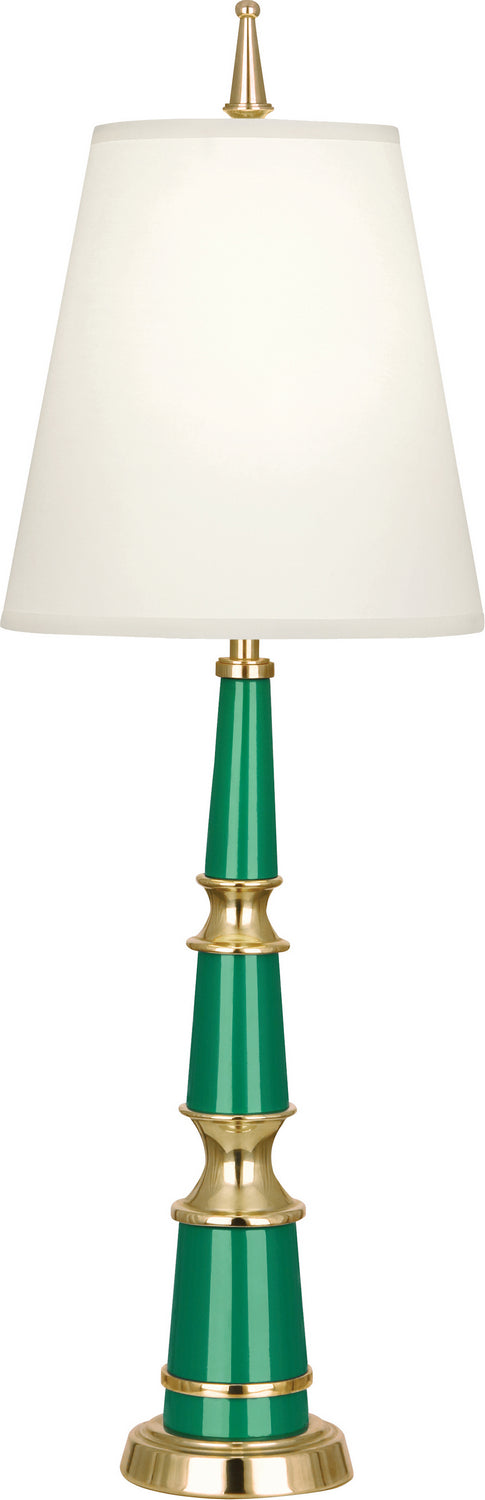 Robert Abbey - G900X - One Light Accent Lamp - Jonathan Adler Versailles - Emerald Lacquered Paint w/ Modern Brass