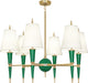Robert Abbey - G904X - Six Light Chandelier - Jonathan Adler Versailles - Emerald Lacquered Paint w/ Modern Brass
