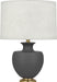 Robert Abbey - MCR21 - One Light Table Lamp - Michael Berman Atlas - Matte Ash Glazed Ceramic w/ Modern Brass