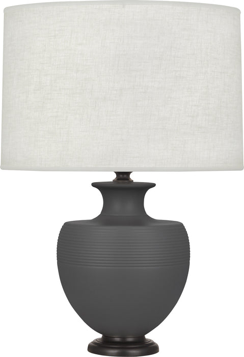 Robert Abbey - MCR22 - One Light Table Lamp - Michael Berman Atlas - Matte Ash Glazed Ceramic w/ Deep Patina Bronze