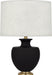 Robert Abbey - MDC21 - One Light Table Lamp - Michael Berman Atlas - Matte Dark Coal Glazed Ceramic w/ Modern Brass