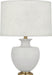 Robert Abbey - MDV21 - One Light Table Lamp - Michael Berman Atlas - Matte Dove Glazed Ceramic w/ Modern Brass
