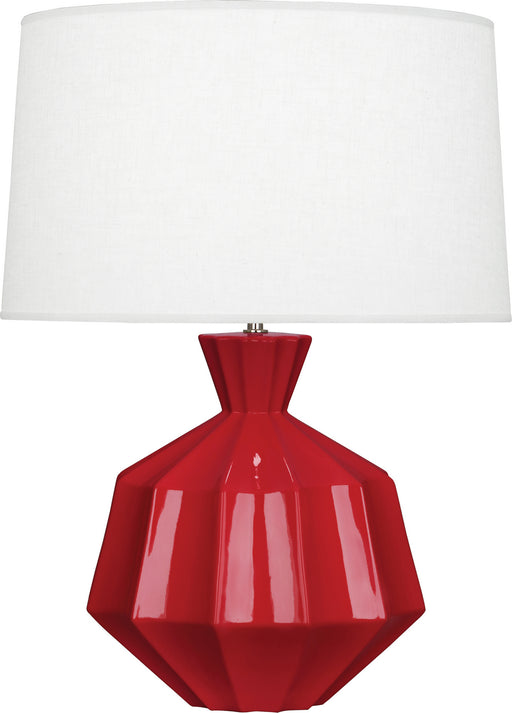 Robert Abbey - RR999 - One Light Table Lamp - Orion - Ruby Red Glazed Ceramic