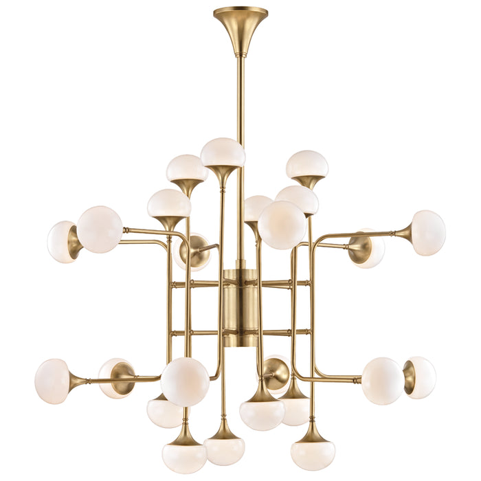 Hudson Valley - 4724-AGB - LED Chandelier - Fleming - Aged Brass