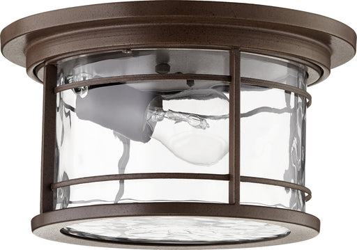 Quorum - 3916-11186 - One Light Outdoor Lantern - Larson - Oiled Bronze w/ Clear Hammered Glass