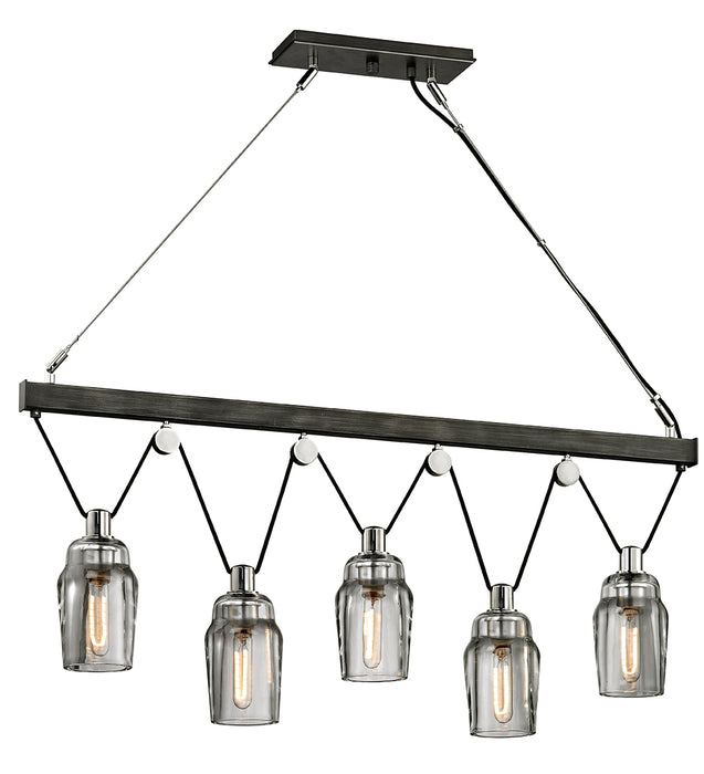 Troy Lighting - F5995 - Five Light Island Pendant - Citizen - Graphite And Polished Nickel