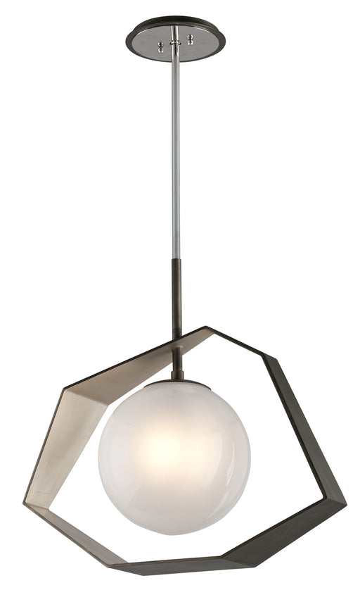 Troy Lighting - F5536-GRA/SL/SS - One Light Pendant - Origami - Graphite With Silver Leaf