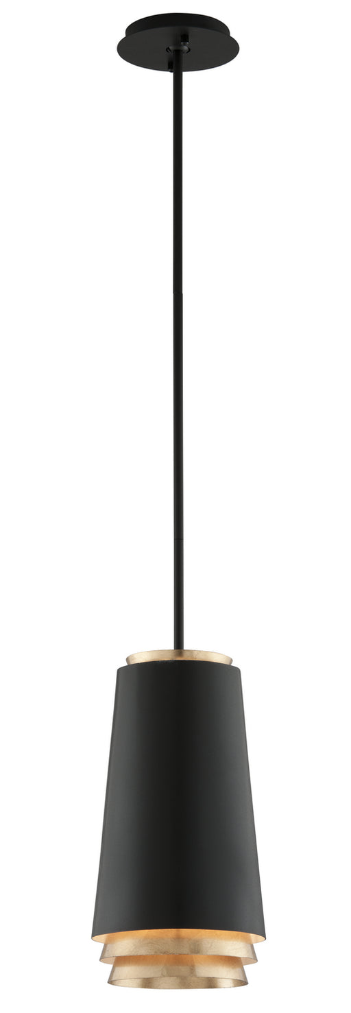 Troy Lighting - F5541 - LED Pendant - Fahrenheit - Textured Black W-Gold Leaf