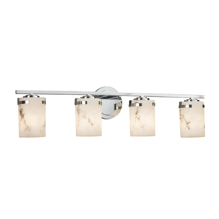 Justice Designs - FAL-8454-10-CROM - Four Light Bath Bar - LumenAria - Polished Chrome