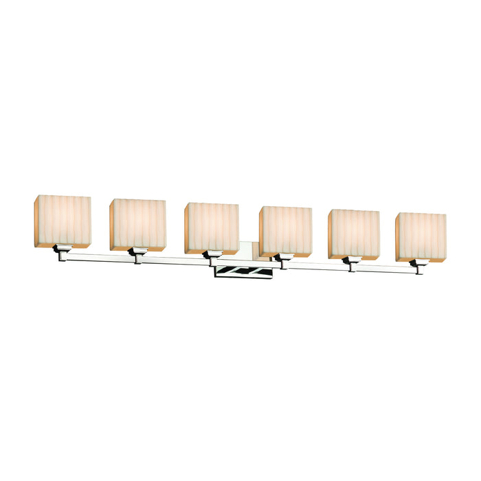 Justice Designs - PNA-8436-55-WFAL-CROM - Six Light Bath Bar - Porcelina™ - Polished Chrome