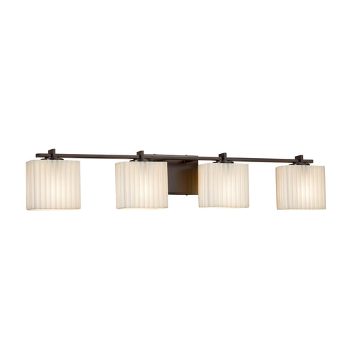 Justice Designs - PNA-8444-55-PLET-DBRZ - Four Light Bath Bar - Porcelina™ - Dark Bronze