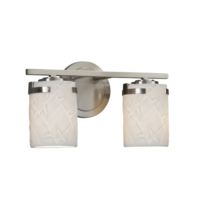 Justice Designs - POR-8452-10-BANL-NCKL - Two Light Bath Bar - Limoges - Brushed Nickel