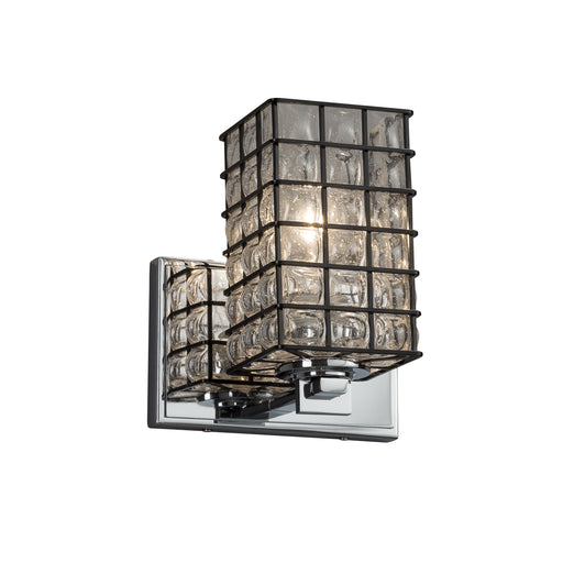 Justice Designs - WGL-8441-15-GRCB-CROM - Wall Sconce - Wire Glass™ - Polished Chrome