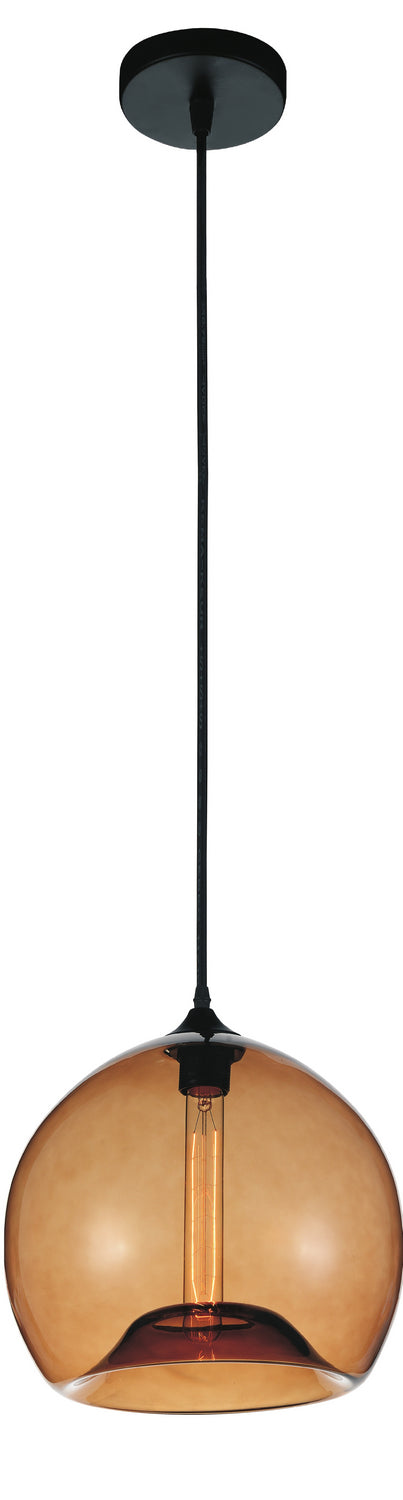 CWI Lighting - 5553P12- Amber - One Light Mini Pendant - Glass - Black