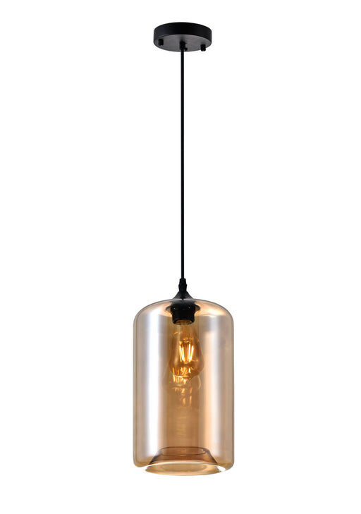 CWI Lighting - 5553P7-Cognac - One Light Mini Pendant - Glass - Black