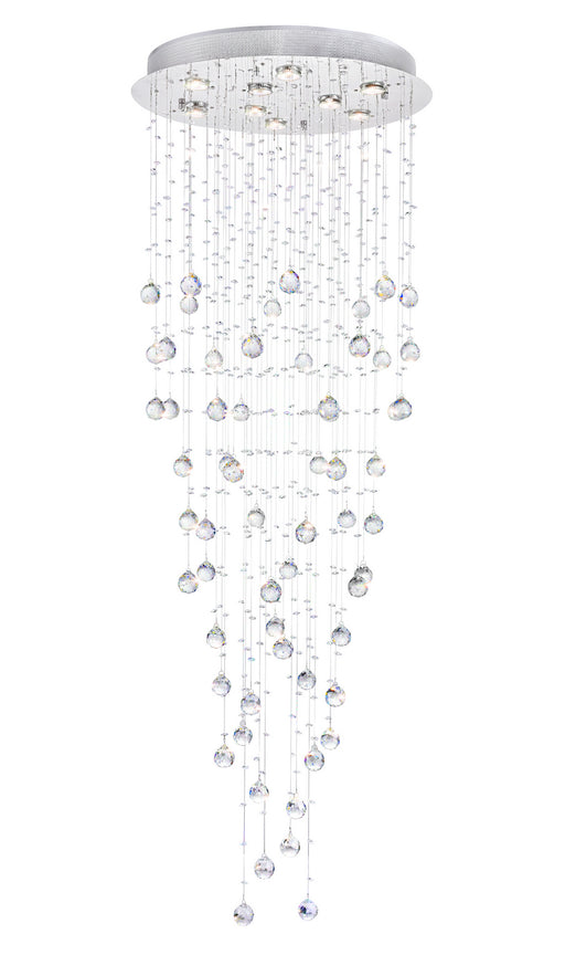 CWI Lighting - 6601C24C(H:35) - Nine Light Flush Mount - Rain Drop - Chrome
