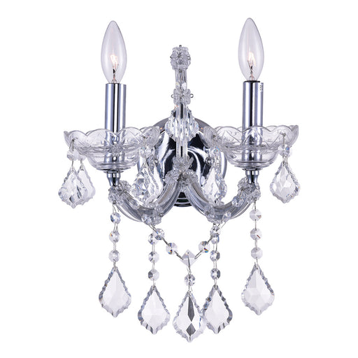 CWI Lighting - 8318W12C-2 (Clear) - Two Light Wall Sconce - Maria Theresa - Chrome